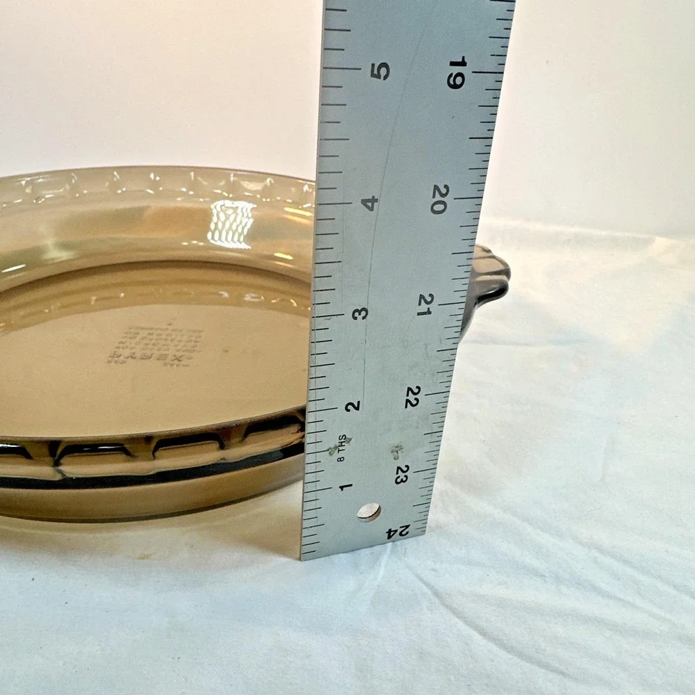 Vintage Pyrex Pie Plate Amber Brown 24cm 9.5